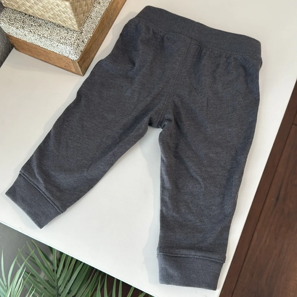 3/$15 🌸 Garanimals Pull On Jogger Baby Pants Charcoal Heather Gray 12m